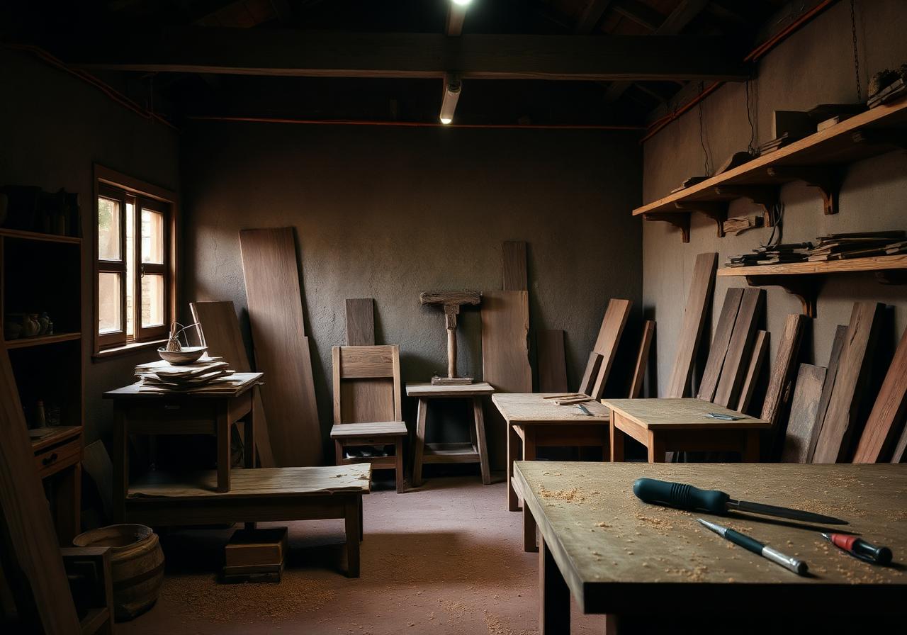 Taller con muebles comunes